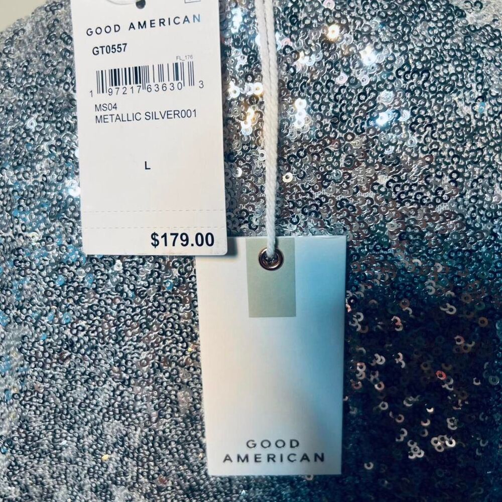 Women's Silver Sequins Cardigan NWT Size L - Picture 5 of 6